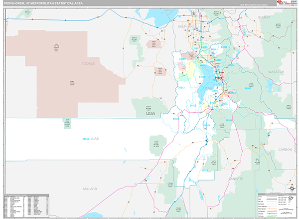 Provo-Orem, UT Metro Area Wall Map